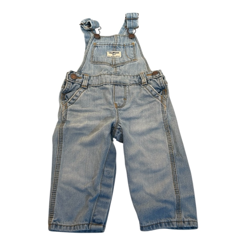 OshKosh B'gosh Baby Light Wash Classic Denim Overalls, Size 9 Months‎